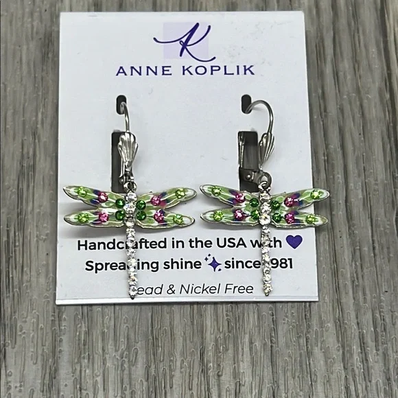 Anne Koplik "Dragonfly" Earrings - Picture 2 of 4